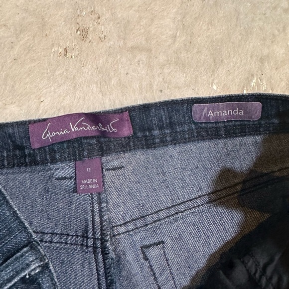 Gloria Vanderbilt High Rise Dark Wash Vintage Denim Jeans Size 12 Short - Picture 8 of 8